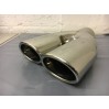 NEW 304TW11LH TWIN TAIL INLET 63.5 ID 2 X 60X80 MM STAGGERED OVAL TAIL PIPES SLASH CUT DOUBLED SKIN