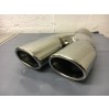 NEW 304TW11RH TWIN TAIL INLET 63.5 ID 2 X 60X80 MM STAGGERED OVAL TAIL PIPES SLASH CUT DOUBLED SKIN