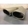 NEW 304TW9 TWIN TAIL INLET 63.5 ID 2 X 60X80 MM OVAL TAIL PIPES SLASH CUT WITH BAFFLED
