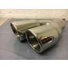 NEW 304TW7RH ROUND TWIN TAIL INLET 63.5 ID 2 X 76.2 STAGGERED TAIL PIPES SLASH CUT DOUBLE SKIN